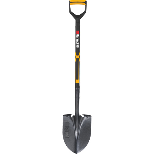 Pro Round Point Shovel, Tempered Steel Blade, Fibreglass, D-Grip Handle Cam Industrial