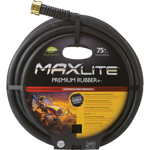 Boyaux pour usage commercial, Caoutchouc, 5/8" dia x 75' Cam Industrial