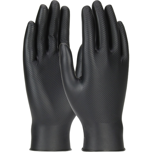Gants jetables ambidextres Grippaz Skins, Grand, Nitrile, 6 mils, Sans poudre, Noir Cam Industrial