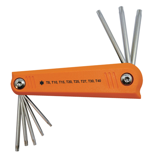 Folding Hex Key Set, 8 Pcs., Torx&reg; Cam Industrial