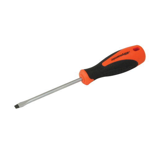 Slotted Screwdriver, 3/16" Tip, Round, 8" L, Cushion Grip Handle Cam Industrial