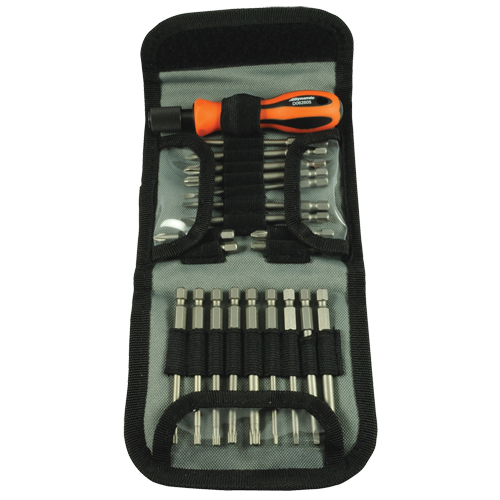 Multibit Screwdriver, 6-1/2" L, Cushion Grip Handle Cam Industrial