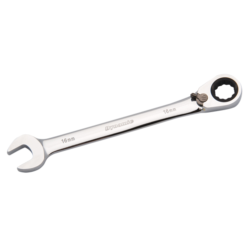 Reversible Combination Ratcheting Wrench, 12 Point, 8mm, Chrome Finish Cam Industrial