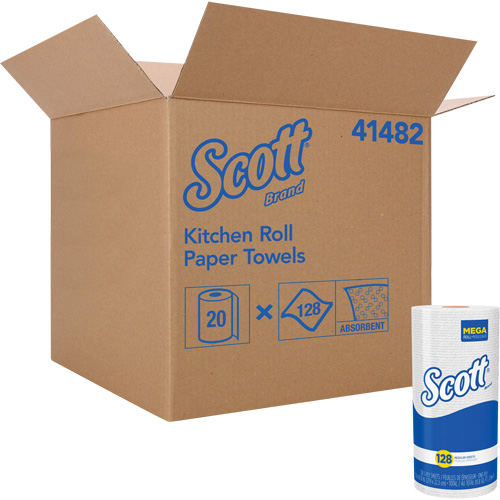 Scott&reg; Kitchen Roll Towels, 1 Ply, 128 Sheets/Roll, 11" W, 8.78" L Cam Industrial