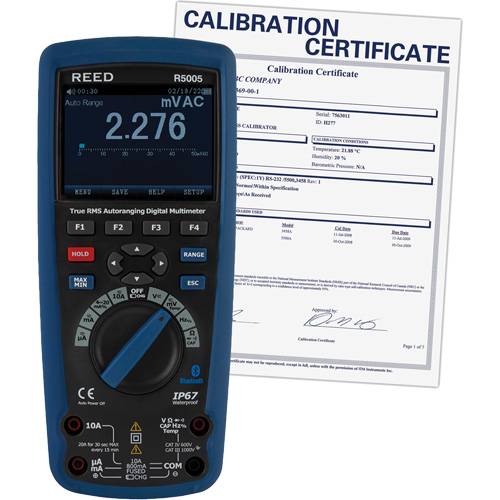 True RMS Industrial Multimeter with ISO Certificate, AC/DC Voltage, AC/DC Current Cam Industrial