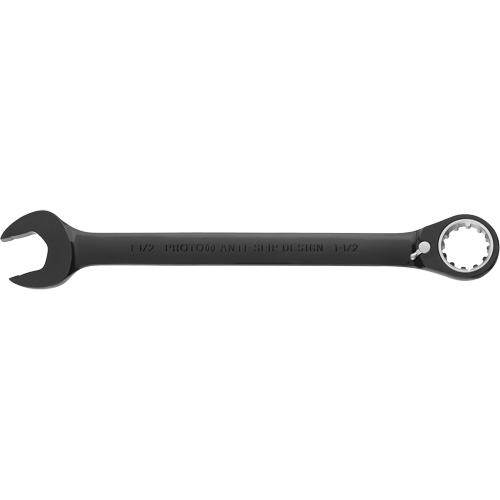 Reversible Combination Ratchet Wrench, 4/6/12 Point, 1-1/2", Black/Chrome Finish Cam Industrial