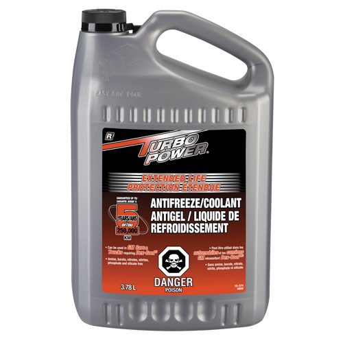 Antigel/liquide de refroidissement concentr&eacute; pour dur&eacute;e de vie prolong&eacute;e Turbo Power, 3,78 L, Gallon Cam Industrial