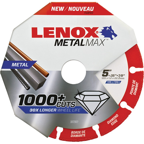 MetalMax Cut-Off Wheel, 5" x 0.05", 7/8" Arbor, Type 1, Diamond, 12200 RPM Cam Industrial