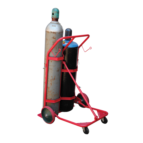 Cylinder Cart, Mold-on Rubber Wheels, 25-1/2"W x 7"L Base, 350 lbs. Cam Industrial