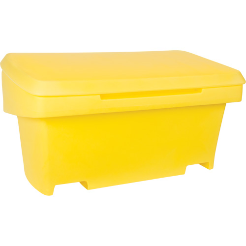 Heavy-Duty Outdoor Salt and Sand Storage Container, 24" x 48" x 24", 10 cu. Ft., Yellow Cam Industrial