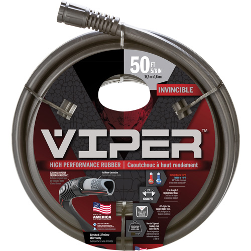 Tuyau haute performance Viper, Caoutchouc, 5/8" dia x 50' Cam Industrial