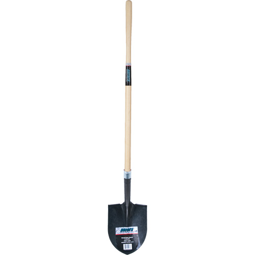 Heavy-Duty Round Point Shovel, Carbon Steel Blade, Hardwood, Straight Handle Cam Industrial
