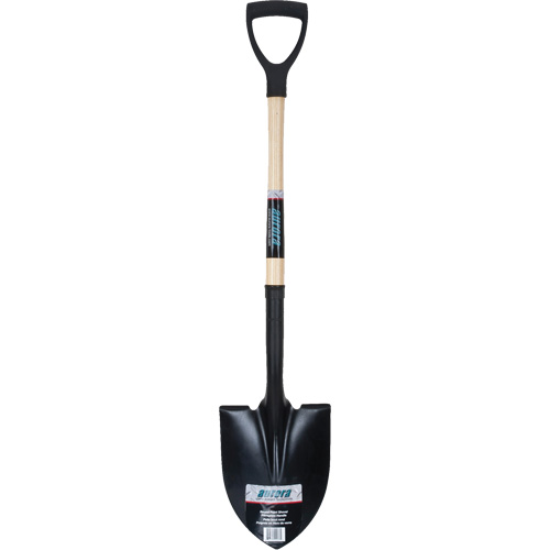 Round Point Shovel, Tempered Steel Blade, Hardwood, D-Grip Handle Cam Industrial
