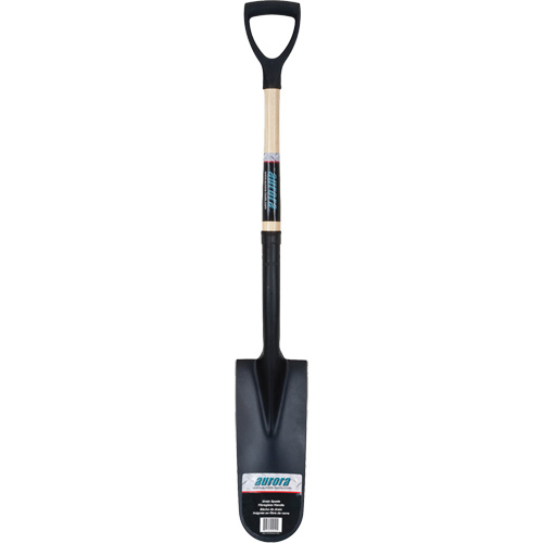 Drain Spade Shovel, Tempered Steel, 14" x 6" Blade, 30" L, D-Grip Handle Cam Industrial
