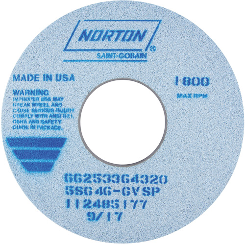 Tool Room Wheel, Type 01, Ceramic Alumina, 14" x 1-1/2" Cam Industrial