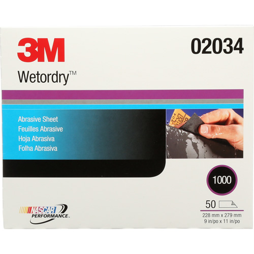 Feuille abrasive Imperiale, 9" x 11", Grain 1000, Carbure de silicium Cam Industrial