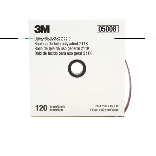 Utility Roll 211K, Aluminum Oxide, 1" W x 150' L, 120 Grit Cam Industrial