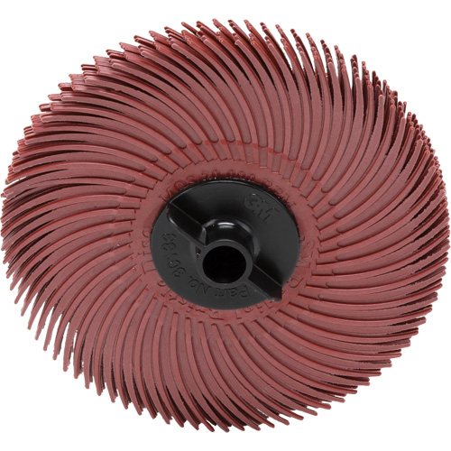 Meule en soie radiale Scotch-Brite, Oxyde d'aluminium, Grain 220, 3" dia. Cam Industrial