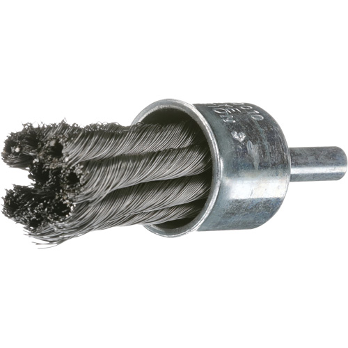 Knot Wire End Brush, 1" Dia., 0.02" Wire Dia., 1/4" Shank Cam Industrial