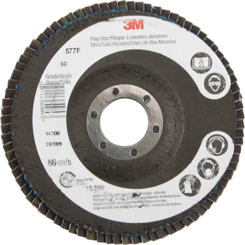 Disques &agrave; lamelles 577F, 4-1/2" x 7/8", Type 29, Grain 60, Zirconium Cam Industrial
