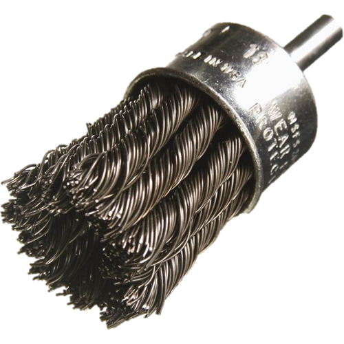 Knotted Wire End Brushes, 3/4" Dia., 0.014" Wire Dia., 1/4" Shank Cam Industrial