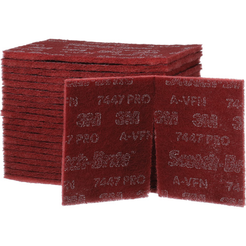 Scotch-Brite 7447 Hand Pads, Aluminum Oxide, 9" x 6", Very Fine Grit Cam Industrial