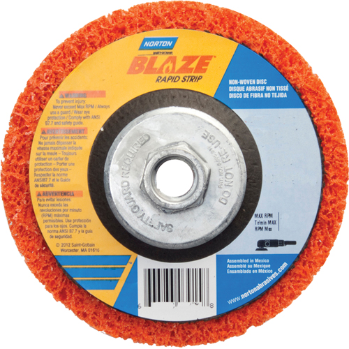 Blaze Rapid Strip Non-Woven Depressed Center Disc - 4-1/2", 4-1/2" Dia., Coarse Grit Cam Industrial