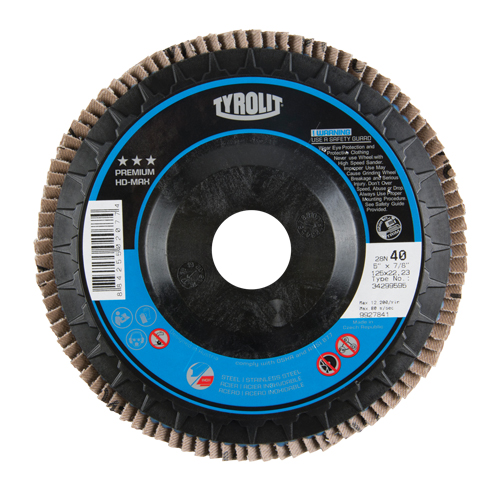 Flap Disc, 4-1/2" x 7/8", Type 27, 40 Grit, Zirconium Cam Industrial