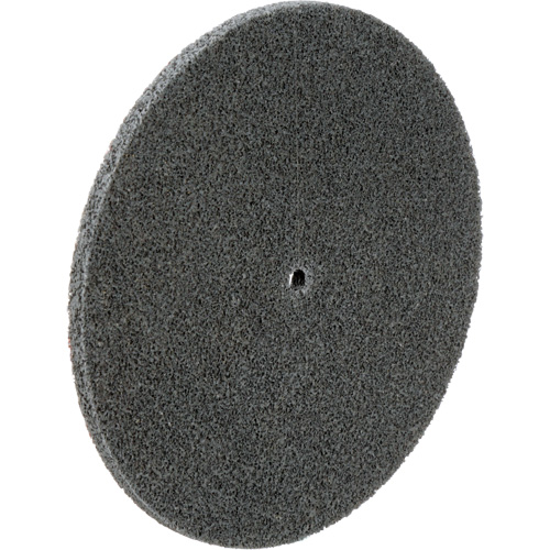 Meule unitaris&eacute;e EXL Scotch-Brite, 6" x 1/4", Arbre de 1/4", Grain de Fin, Carbure de silicium Cam Industrial