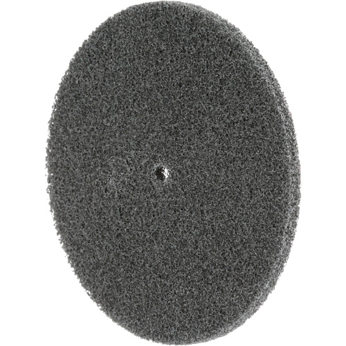 Meule unitaris&eacute;e EXL Scotch-Brite, 5" x 1/4", Arbre de 1/4", Grain de Fin, Carbure de silicium Cam Industrial