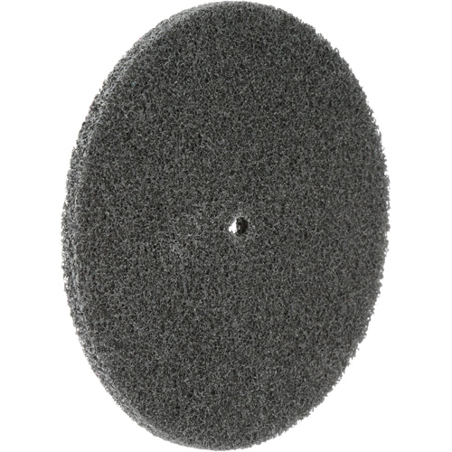 Meule unitaris&eacute;e EXL Scotch-Brite, 5" x 1/4", Arbre de 1/4", Grain de Fin, Carbure de silicium Cam Industrial