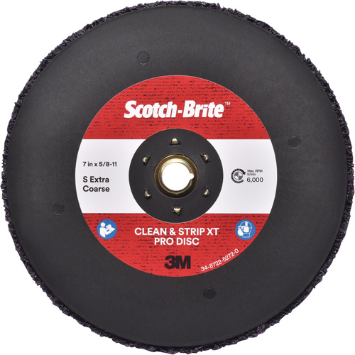 Disque  Clean and Strip  XT Pro Scotch-Brite, 7" dia., Grain Extra grossier, Carbure de silicium Cam Industrial