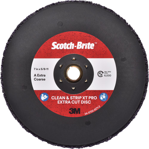 Disque extra coupe  Clean and Strip  XT Pro Scotch-Brite, 7" dia., Grain Extra grossier, Oxyde d'aluminium Cam Industrial
