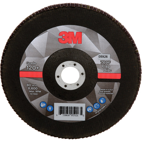 Disque &agrave; lamelles &agrave; changement rapide 769F, 7" x 7/8", Type 27, Grain 120+, Oxyde d'aluminium/C&eacute;ramique Cam Industrial