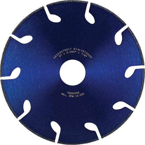 Dialast RightCut Cut-Off Wheel, 5" x 0.05", 7/8" Arbor, Type 01/41, Diamond, 12225 RPM Cam Industrial