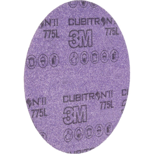 Cubitron II Hookit 775L Series Film Disc, 6" Dia., 240+ Grit, Ceramic, 3 mils Cam Industrial