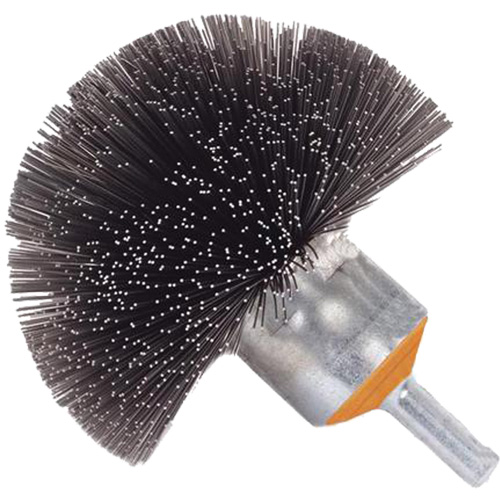 Spherical Mounted Crimped Wire Brush, 1-1/2", 0.008" Fill, 1/4" Shank Cam Industrial