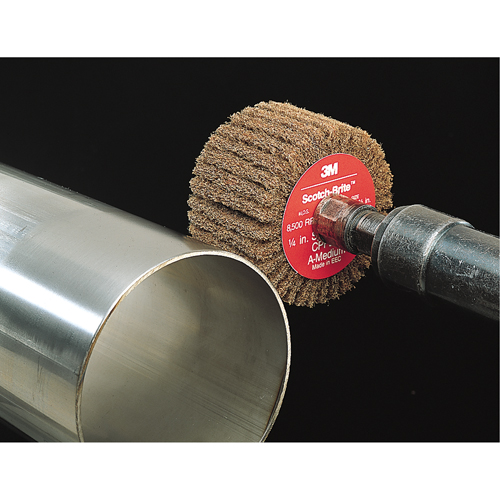 Scotch-Brite Flap Brushes, 2" Dia. x 1" W, 1/4" Arbor, Aluminum Oxide Cam Industrial