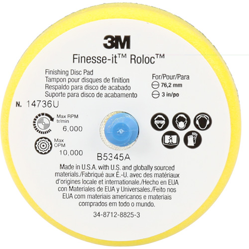 Finesse-it Roloc Finishing Disc Pad, 3" Dia. Cam Industrial