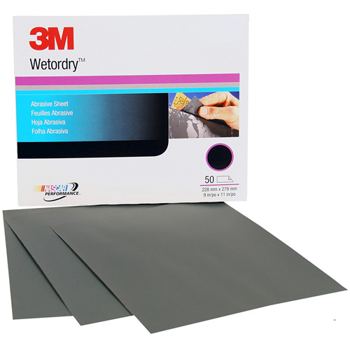 Wetordry Abrasive Sheet, 9" x 11", P220 Grit, Aluminum Oxide Cam Industrial