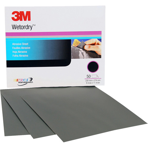 Wetordry Abrasive Sheet, 9" x 11", P500 Grit, Aluminum Oxide Cam Industrial