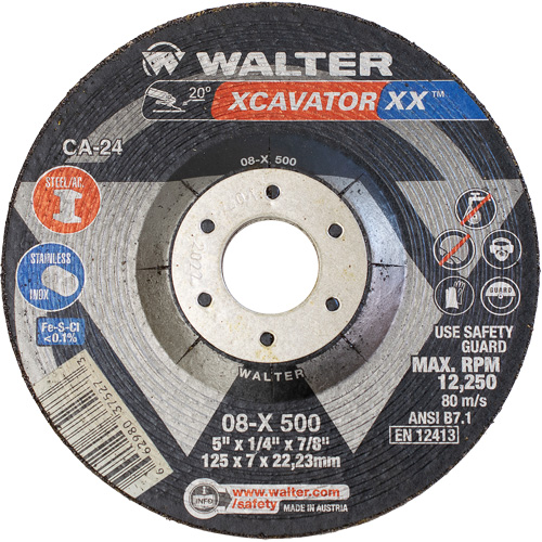 Meule Xcavator XX, 5" x 1/4", Arbre 7/8", C&eacute;ramique, Type 27 Cam Industrial