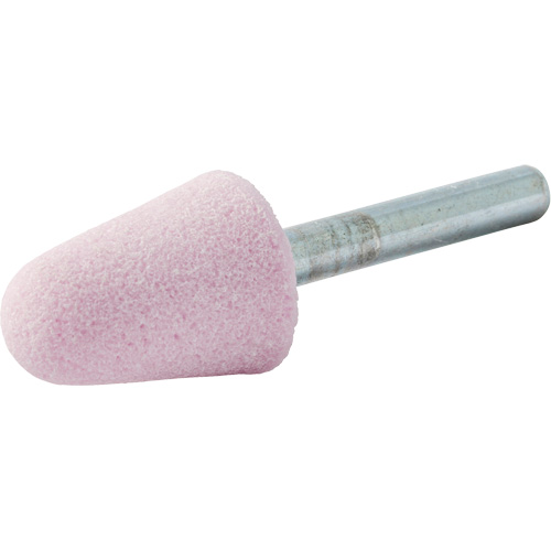 Vitrified Bond Mounted Point, A5, Aluminum Oxide, 3/4" Dia., 1-1/8" L, 80 Grit Cam Industrial