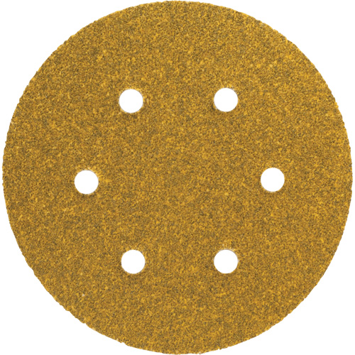 Disque de ponçage autoagrippant en papier avec trous d'aspiration Gold Reserve A295, dia 5", Grain P100, Oxyde d'aluminium, Poids C Cam Industrial