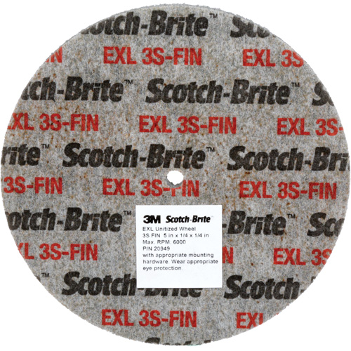 Scotch-Brite EXL Unitized Wheel, 2" x 1/4", 1/4" Arbor, Fine Grit, Silicon Carbide Cam Industrial
