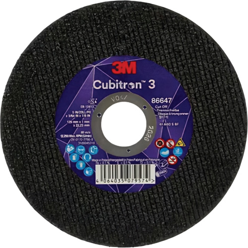 Cubitron 3 Cutting Disc, 5" x 9/32", 3/8" Arbor, Type 41 Cam Industrial