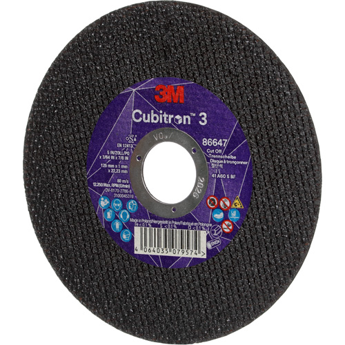Cubitron 3 Cutting Disc, 5" x 9/32", 3/8" Arbor, Type 41 Cam Industrial