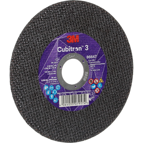 Cubitron 3 Cutting Disc, 5" x 9/32", 3/8" Arbor, Type 41 Cam Industrial