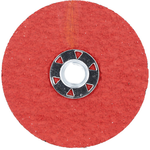 Disque de verrouillage en fibres avec fixation Speed-Change, 4-1/2" dia., Grain 24, C&eacute;ramique d'alumine Cam Industrial