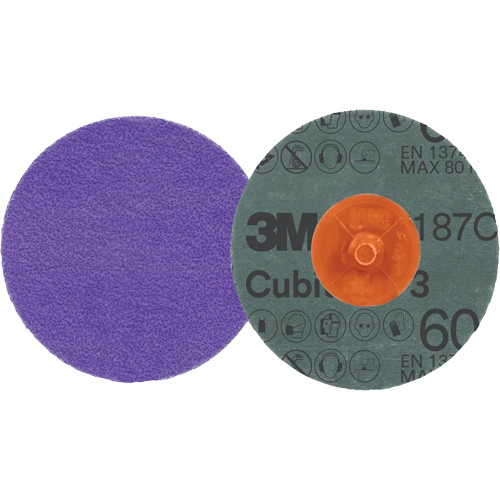 Cubitron 3 Roloc Fibre Disc, 3" Dia., 60+ Grit, Ceramic Cam Industrial